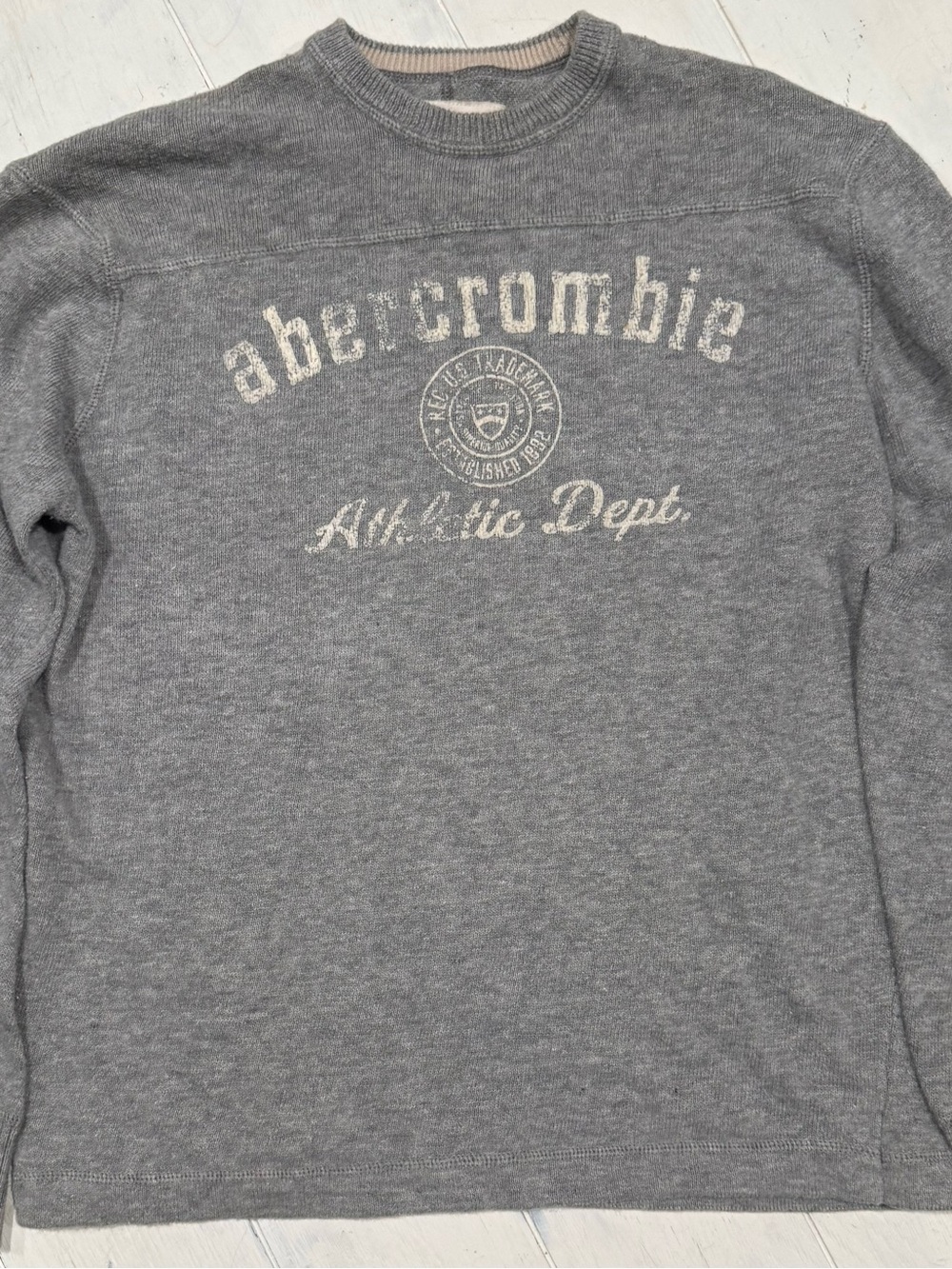 VTG Abercrombie & Fitch Men’s Athletic Dept Heather Gray Crewneck Sweater